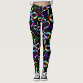 Snake Psychedelic Rainbow Colors Leggings (Vorderseite)