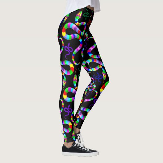 Snake Psychedelic Rainbow Colors Leggings (Rechts)