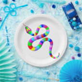 Snake Psychedelic Rainbow Colors Pappteller (Party)
