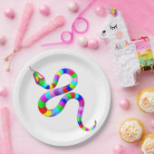 Snake Psychedelic Rainbow Colors Pappteller (Party)