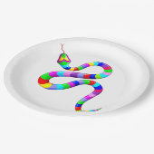 Snake Psychedelic Rainbow Colors Pappteller (Schrägansicht)