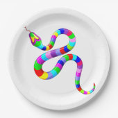 Snake Psychedelic Rainbow Colors Pappteller (Vorderseite)