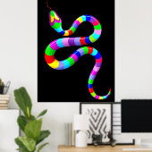 Snake Psychedelic Rainbow Colors Poster (Heimbüro)