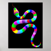 Snake Psychedelic Rainbow Colors Poster (Vorne)