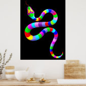 Snake Psychedelic Rainbow Colors Poster (Küche)
