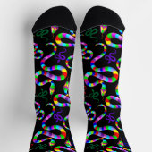 Snake Psychedelic Rainbow Colors Socken (Oben)
