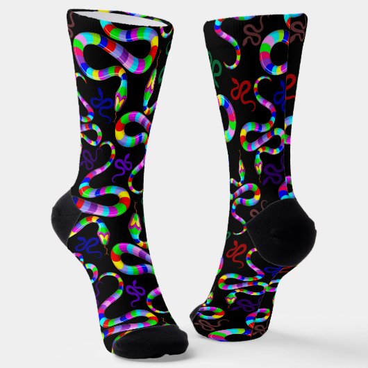 Snake Psychedelic Rainbow Colors Socken (Gewinkelt)