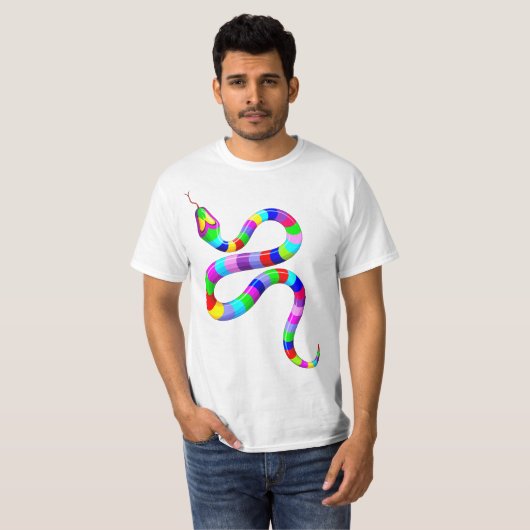 Snake Psychedelic Rainbow Colors T-Shirt (Vorne ganz)
