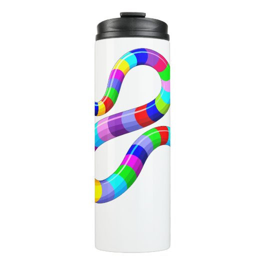 Snake Psychedelic Rainbow Colors Thermosbecher (Vorderseite)