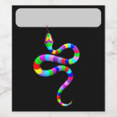 Snake Psychedelic Rainbow Colors Weinetikett (Einzelnes Label)