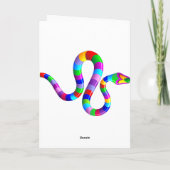 Snake Psychedelic Rainbow Grußkarte Karte (Rückseite)