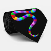 Snake Psychedelic Rainbow Krawatte (Gerollt)