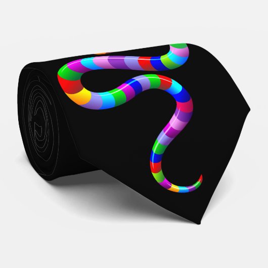 Snake Psychedelic Rainbow Krawatte (Gerollt)