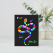 Snake Psychedelic Rainbow Postcard Postkarte (Stehend Vorderseite)