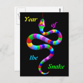Snake Psychedelic Rainbow Postcard Postkarte (Vorne/Hinten)
