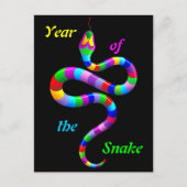 Snake Psychedelic Rainbow Postcard Postkarte (Vorderseite)