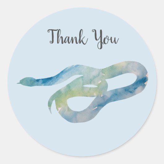 Snake Rainforest Reptile Party Danke Stickers (Vorderseite)