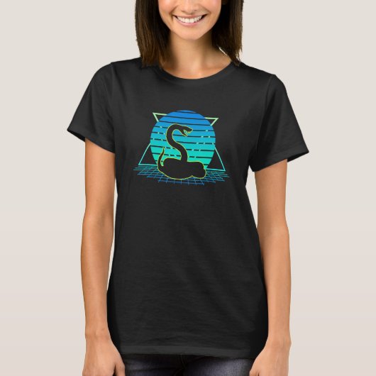 Snake Rattlesnake Retro 80s Style Sunset Reptile P T-Shirt (Vorderseite)