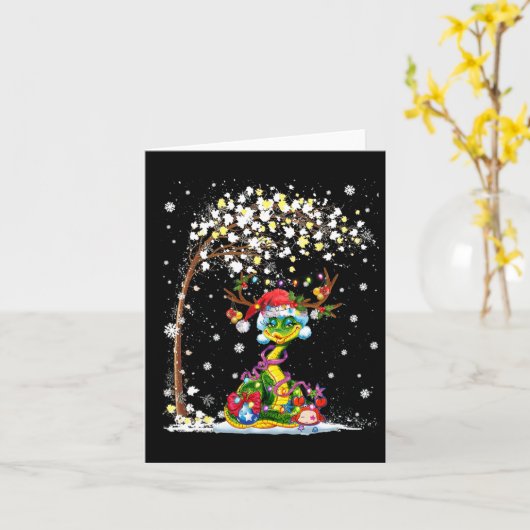 Snake Reindeer Hat Weihnachtsbaum Funny Xmas Karte (Gelbe Blume)