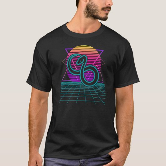Snake Retro 80er Style Ball Python Boa Constrictor T-Shirt (Vorderseite)