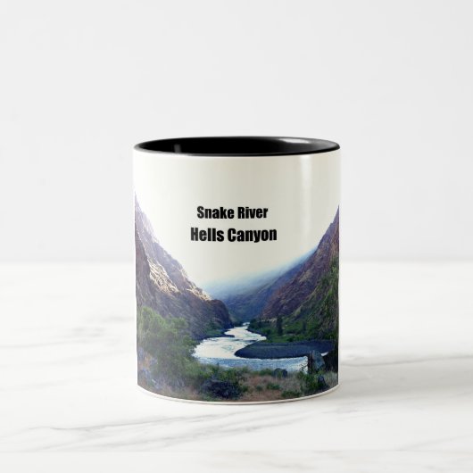Snake RIver, Hells Canyon Zweifarbige Tasse (Mittel)