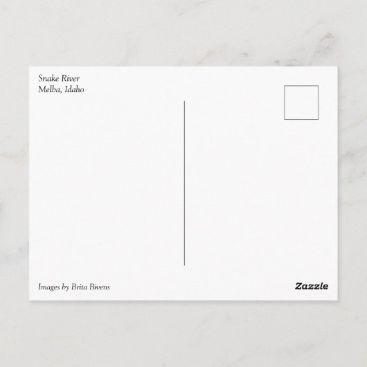 Snake River, Melba, Idaho Postkarte (Rückseite)