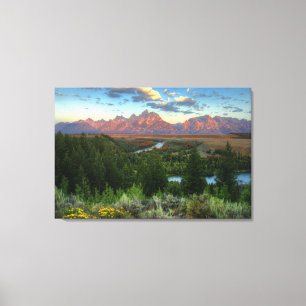Snake River übersehen am Sonnenaufgang Leinwanddruck
