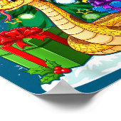 Snake Santa Hat Christmas Pajama Cute Animal Snowf Poster (Ecke)