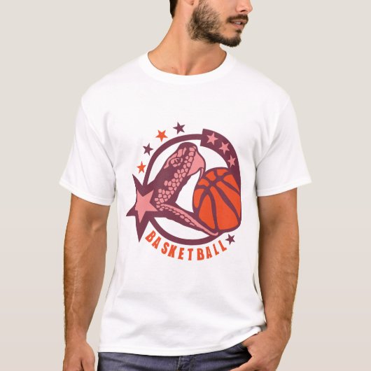 Snake-Schlange-Serpy-Basketball T-Shirt (Vorderseite)