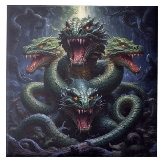 Snake Serpent Dragon Monster Fantasy Fliese (Vorderseite)