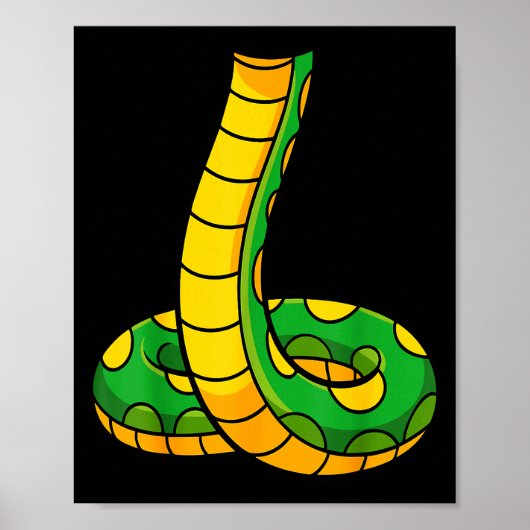 Snake Shirt Adult Men Women Kids Green Body Snake  Poster (Vorne)