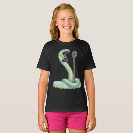 Snake Singer Microphone Music T-Shirt (Vorne ganz)