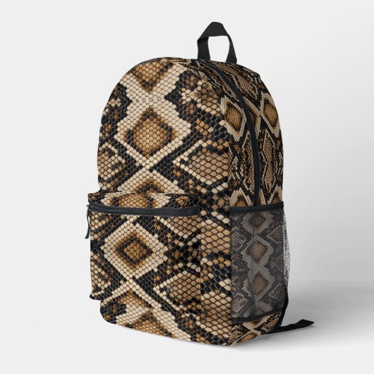 Snake Skin Bedruckter Rucksack (Rückseitige Ecke Rechts)