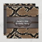 Snake Skin Birthday Party Einladung (Vorne/Hinten)