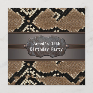 Snake Skin Birthday Party Einladung