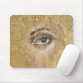 Snake Skin Blue Eyes Gold Computer Mousepad (Mit Mouse)