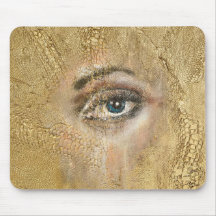 Snake Skin Blue Eyes Gold Computer Mousepad