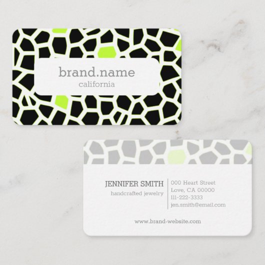 Snake Skin Gray Green Mosaik Muster Modernes Desig Visitenkarte (Vorne/Hinten)