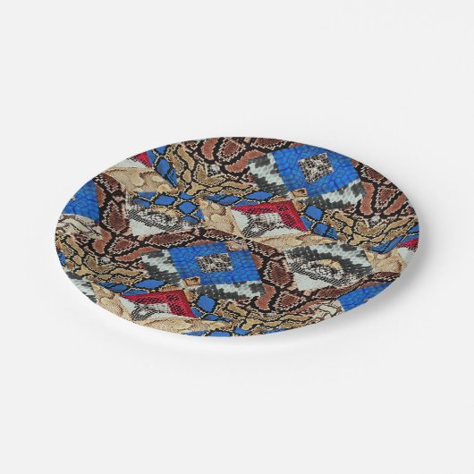 Snake Skin Pattern  Pappteller (Schrägansicht)