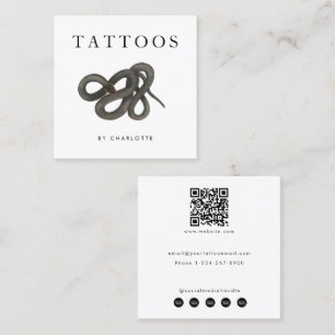 Snake Tattoo Artist Custom Social Media QR Code Quadratische Visitenkarte