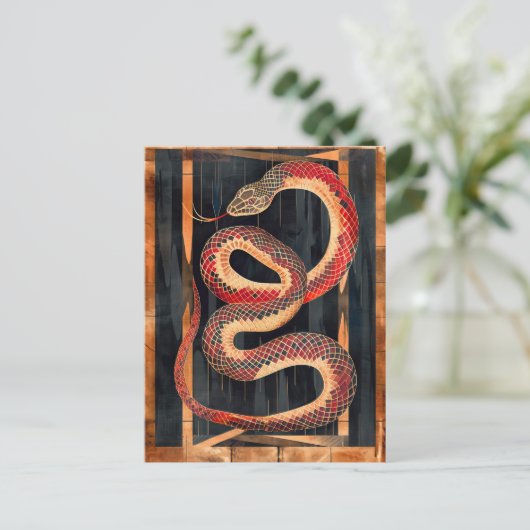 Snake Totem – Transformative Deco Symbol Postkarte (Stehend Vorderseite)