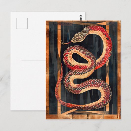 Snake Totem – Transformative Deco Symbol Postkarte (Vorne/Hinten)