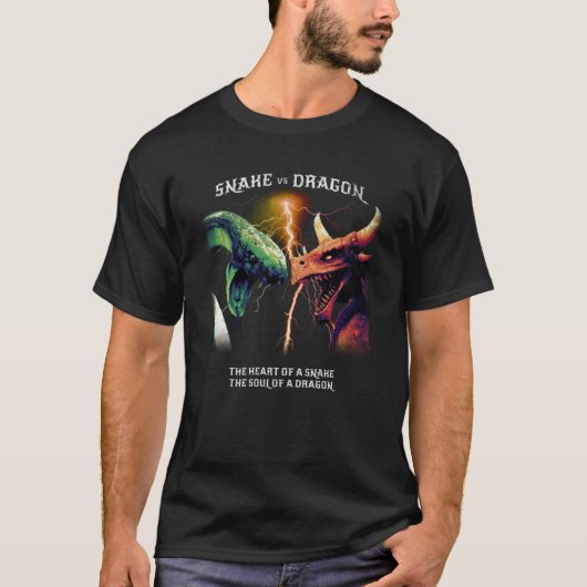 Snake Vs Dragon Cool Fantasy Reader Cooles Videosp T-Shirt (Vorderseite)
