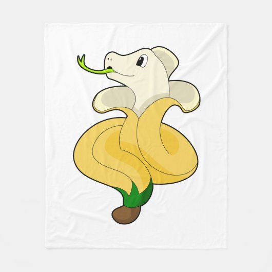 Snake with Banana Fleecedecke (Vorderseite)