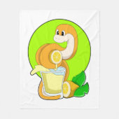Snake with Glass of Lemon juice Fleecedecke (Vorderseite)