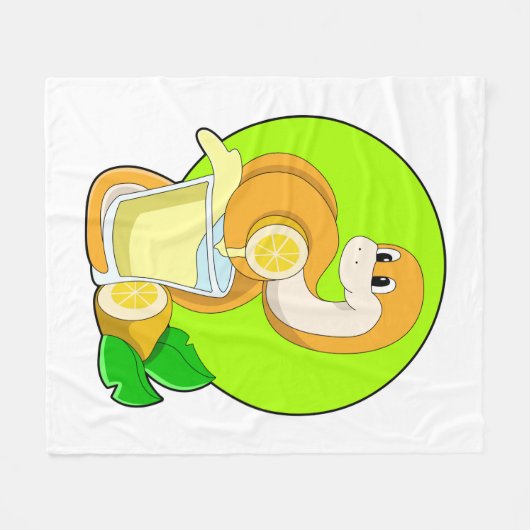 Snake with Glass of Lemon juice Fleecedecke (Vorderseite (Horizontal))