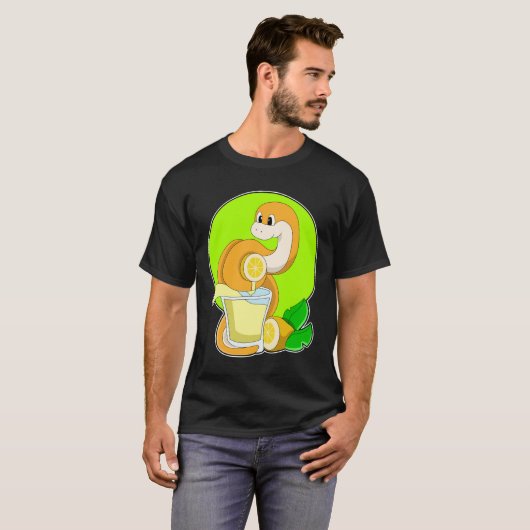 Snake with Glass of Lemon juice T-Shirt (Vorne ganz)