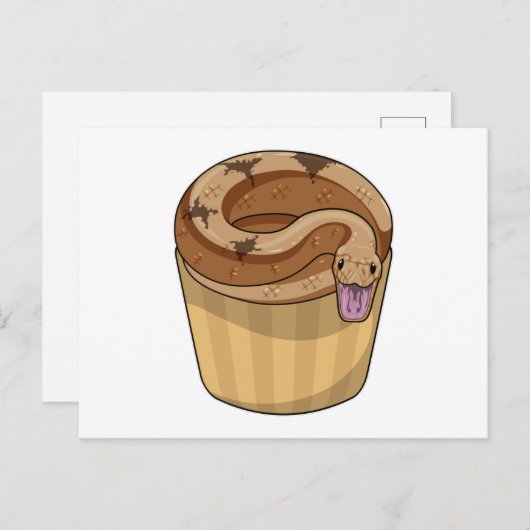 Snake with Muffin Postkarte (Vorne/Hinten)