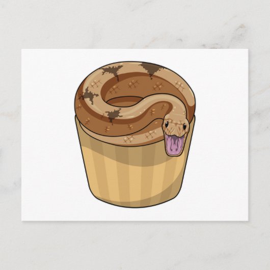 Snake with Muffin Postkarte (Vorderseite)