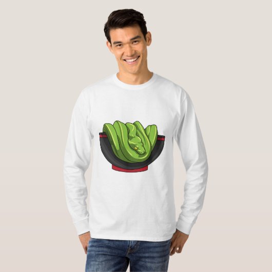 Snake with Ramen Bowl T-Shirt (Vorne ganz)